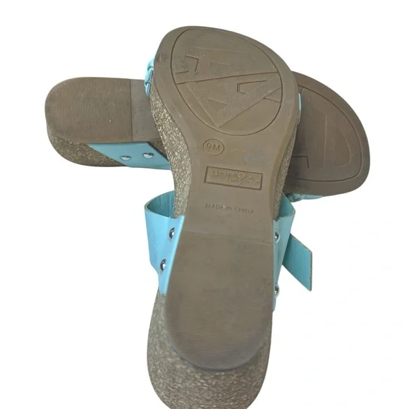 Annie Light Blue Wedge Sandal with Buckle and Braided Strap - Picture 4 of 4